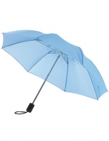 Paraplu opvouwbaar licht blauw met bedrukking
